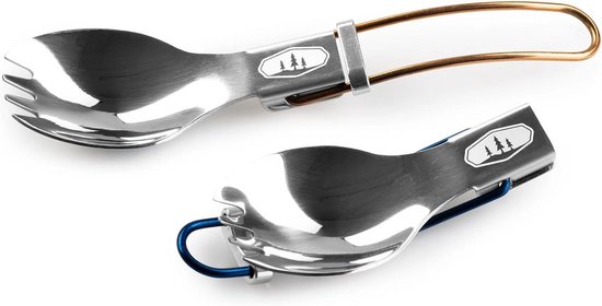 Inklapbare RVS Spork - Multifunctioneel Bestek voor Kamperen en Reizen — afbeelding 2