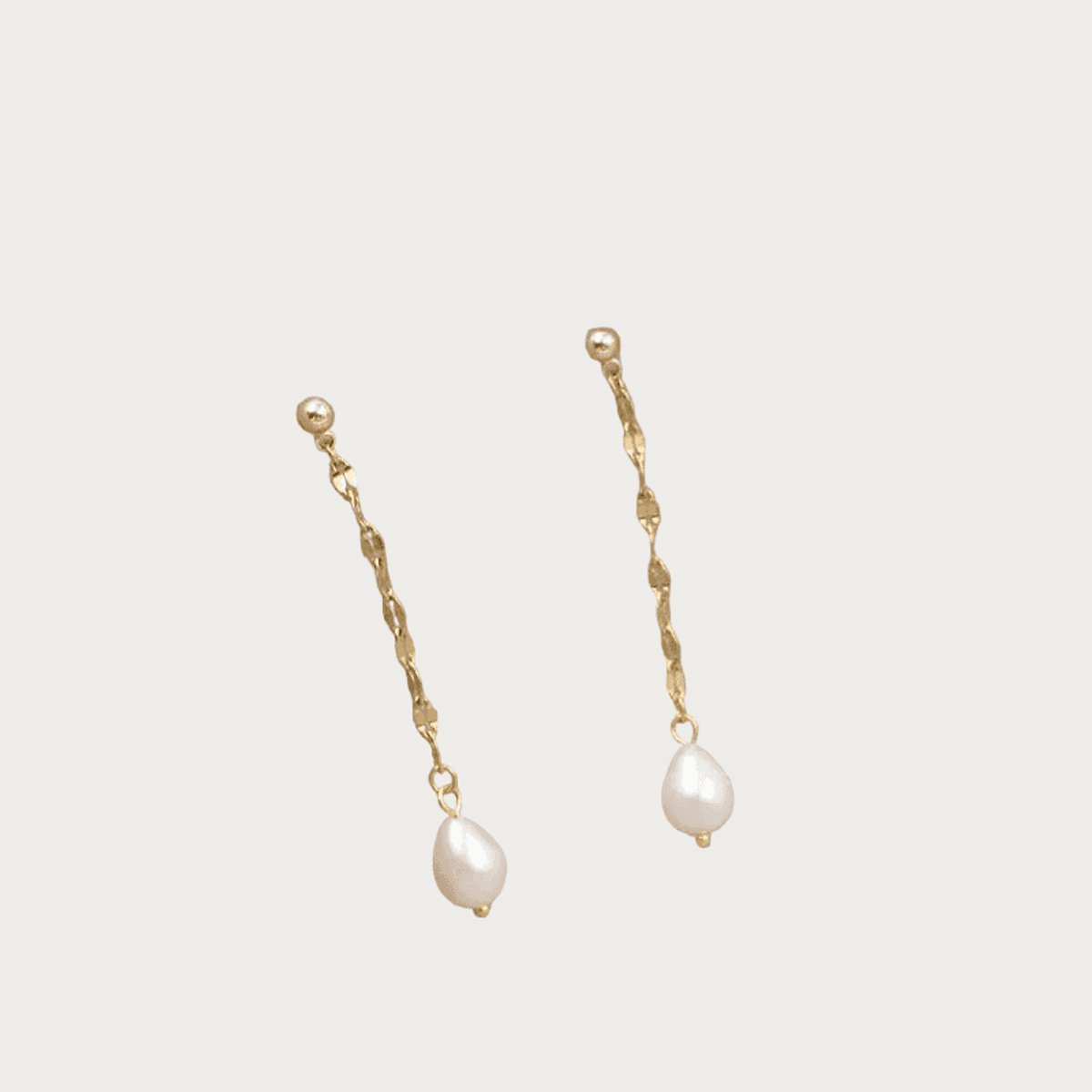 White Pearl Drop - Oorbellen - Stainless Steel