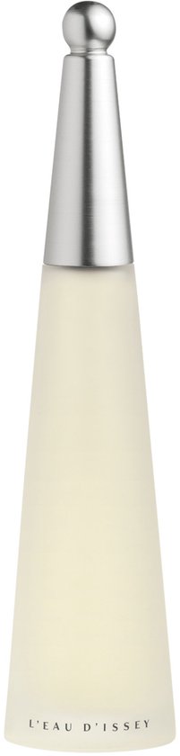 Issey Miyake L'Eau d'Issey Eau de Toilette flacon, conisch met zilveren dop.