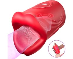 JustFun Masturbator met App Control - 9 Vibratiestanden - Sex Toys voor Mannen - Pocket Pussy - Zwart / Rood
