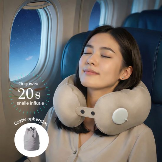 Opblaasbaar Nekkussen voor Vliegtuig/Auto