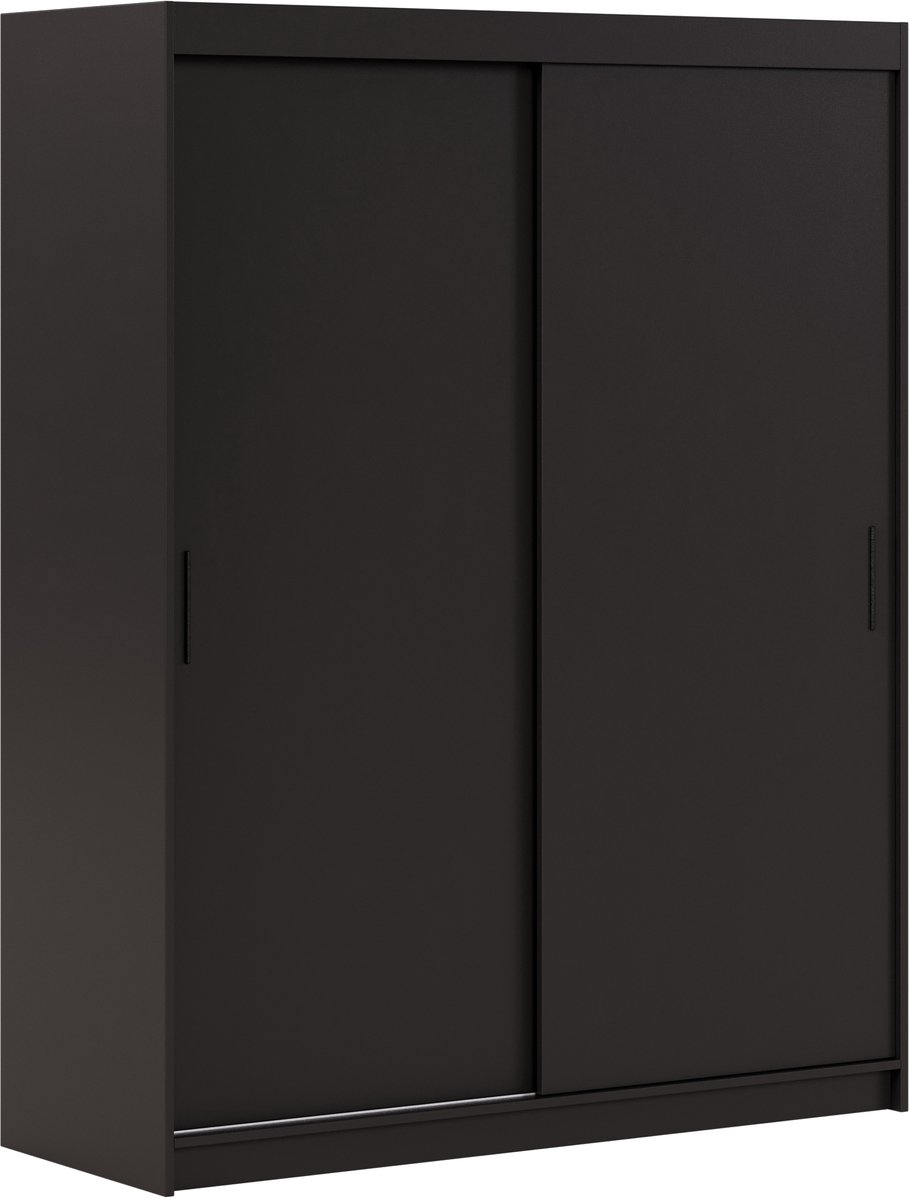 Kledingkast Iga 120 cm inclusief 2 schuifdeuren Zwevende deurkast (zwart)