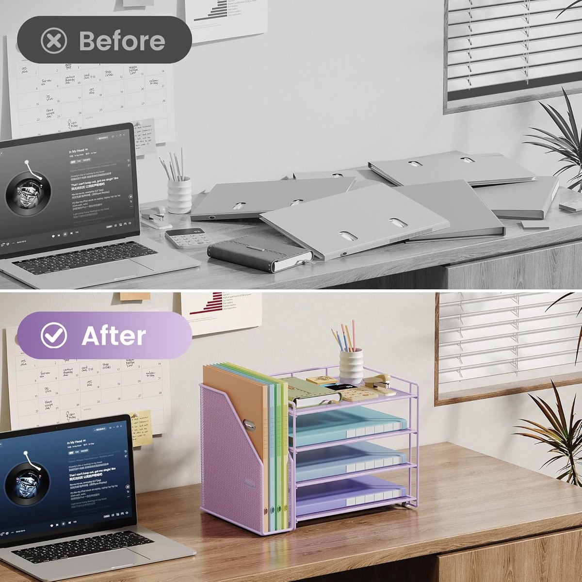 Bureau Organizer met 4 Lades - Documentenbak A4 - Tijdschriftenhouder - Archiefsortering