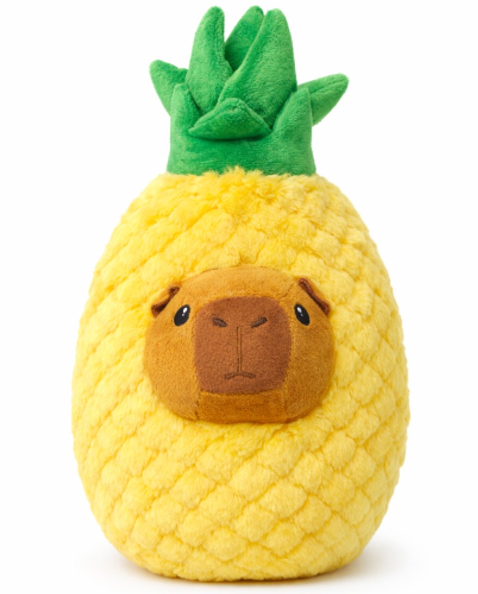 Ananas met Capibara Pluche Knuffel 35 cm