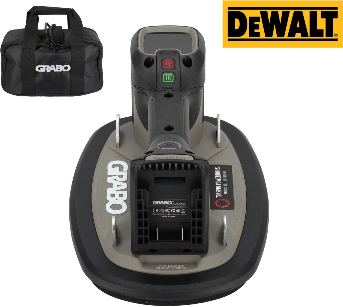 Grabo Pro Brushless in Tas - met DeWalt 18V Accu aansluiting - 120 kg hefvermogen