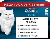 Gourmet Perle Duo Mini Filets in saus - Kattenvoer Natvoer - Visselectie - 96 x 85g