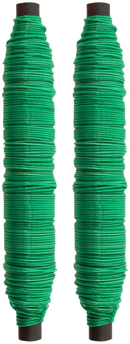 Bloemendraad Set – 2 Rollen Binddraad/Knutseldraad voor Bloemschikken en Decoratie – 0,65 mm Dik, 2x 40 Meter Groen