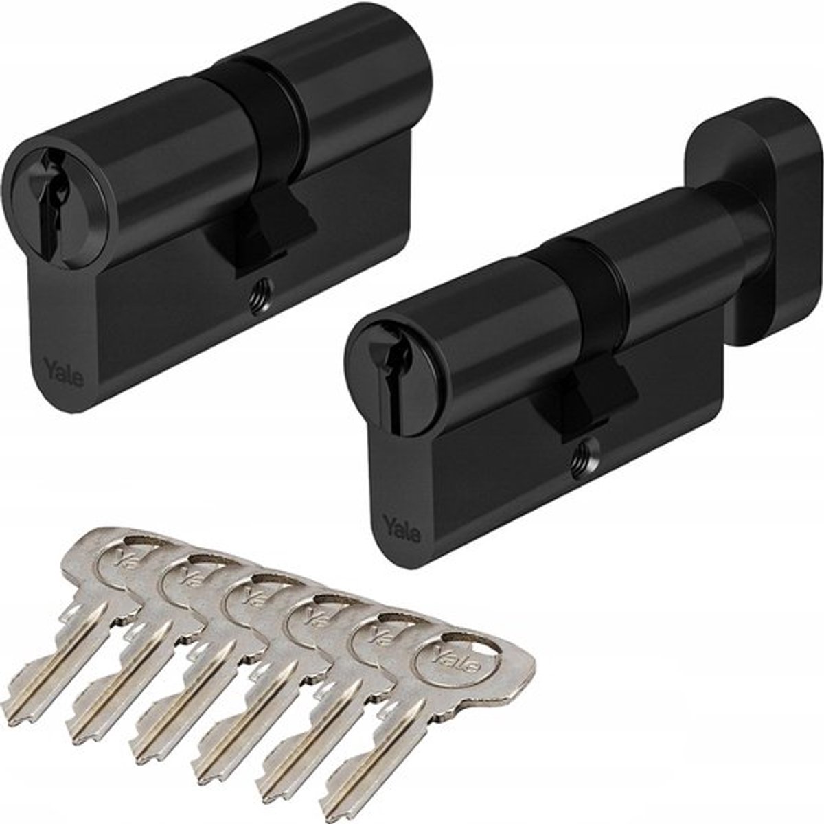Yale Series 500 Cilinder 40/45 + G40/45 Zwart - Standaard beveiliging
