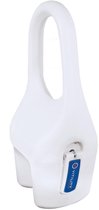 Witte badrandbeugel met blauw label 'Vitility Home Care' en een rond logo met een vinkje.