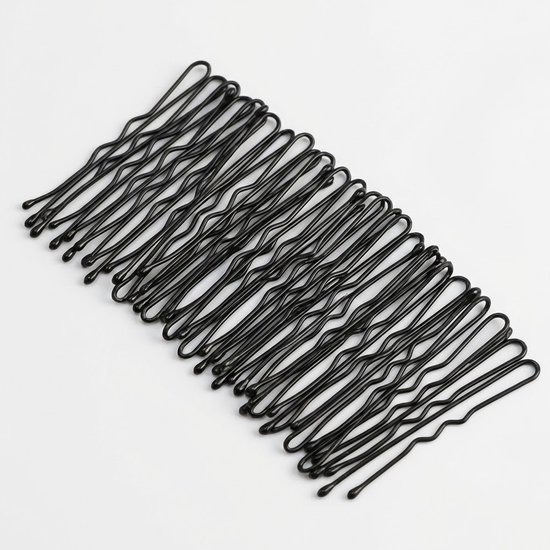 Épingles à cheveux noires – ensemble de 50 pièces – épingles à cheveux métalliques pour femmes et hommes – épingles à cheveux antidérapantes – longueur 3,5 cm – emballage pratique pour un usage quotidien et le coiffage
