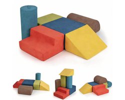 KOMFOTTEU 6 delig Schuimblokken - Soft Play Foam Blokken - Reuze Bouwblokken - Montessori-klimblokken - voor kinderen - 220 x 25 cm