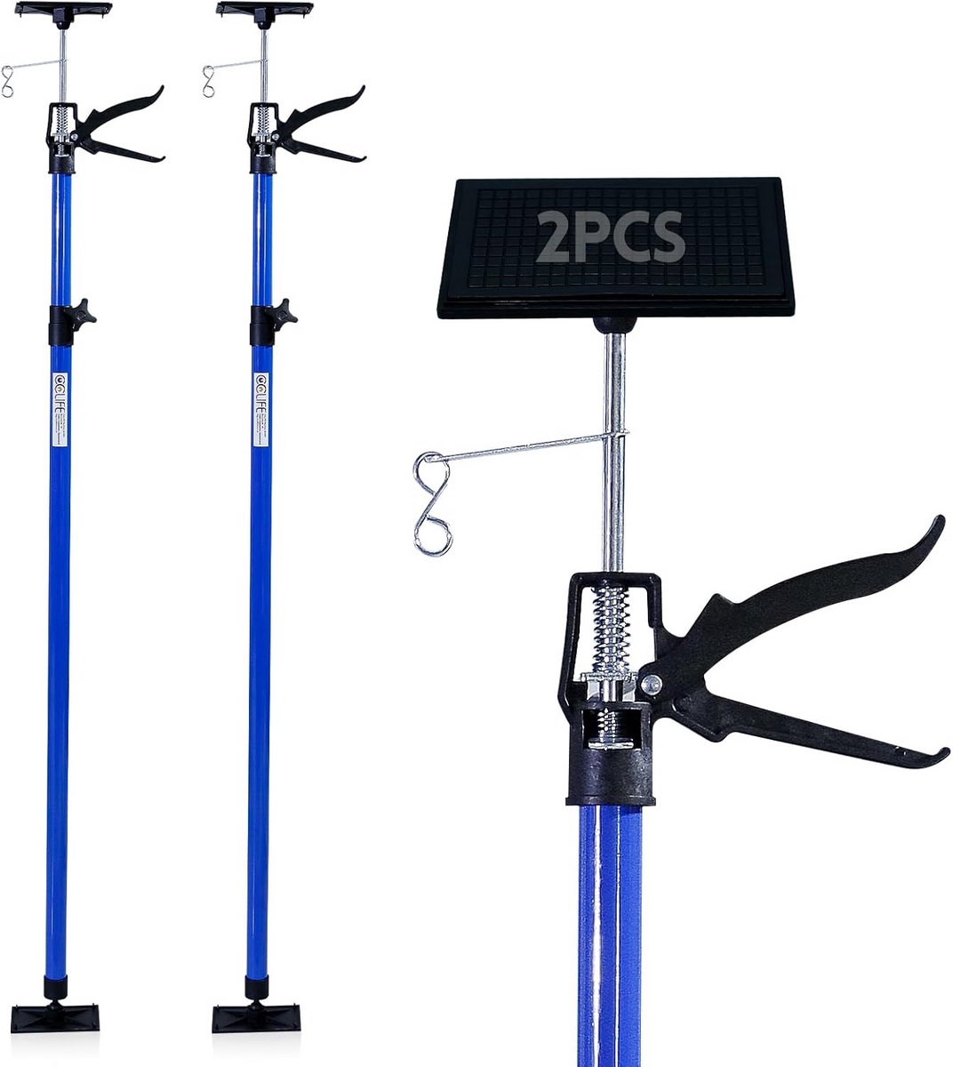 Pack of 2 Height-Adjustable Ceiling Brackets - 360° Rotatable, 45° Tilt, 115-290 cm, 30 kg Load Capacity