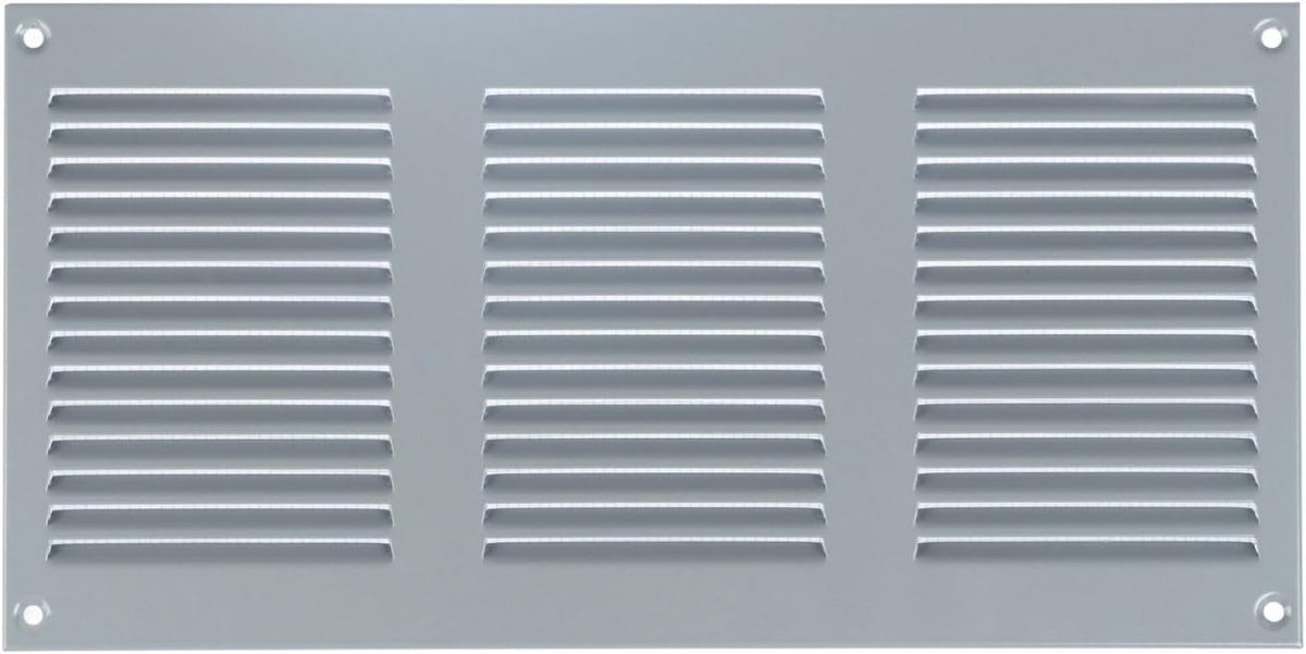 Grijze Afdekrooster 10x4 met Gaas voor Ventilatie in Muur of Plafond