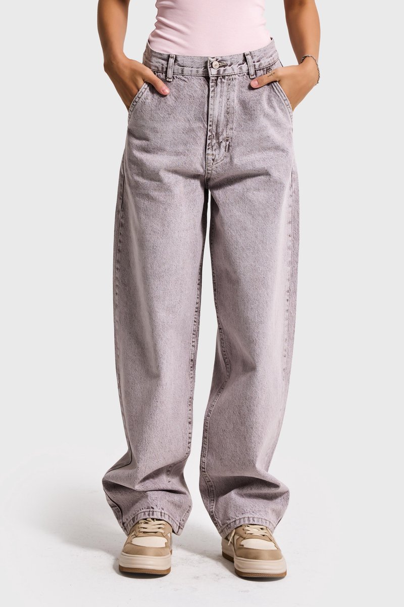 It's Basic - NORA Skater Mid Rise Jeans - Light Gray