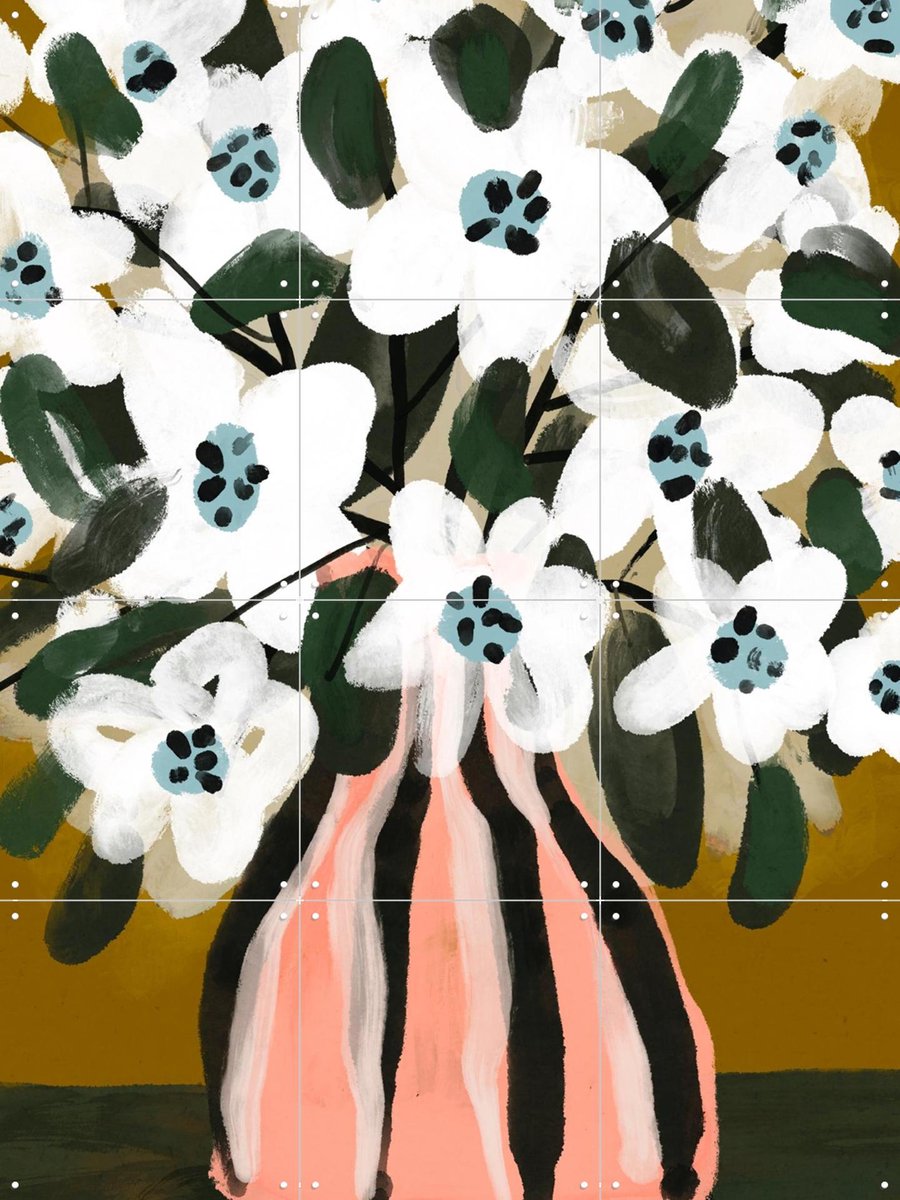 IXXI Pastel Flower Impression No 9, Treechild & Various - 60 x 80 cm - Gratis ophangtool - Grote wanddecoratie en posters - Illustraties