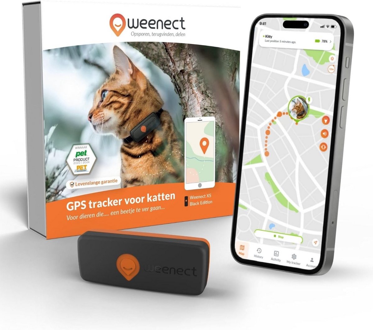 Real-time GPS Tracker voor Katten - Compact en Lichtgewicht Halsband