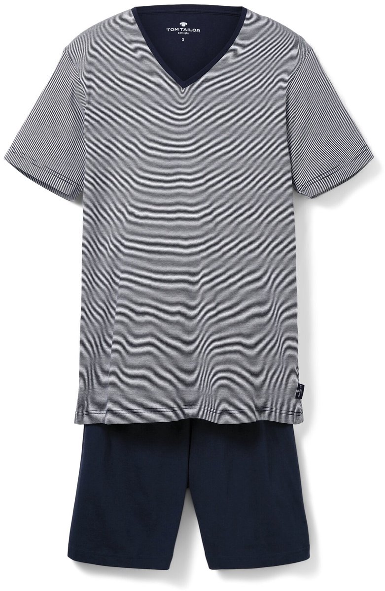 Tom Tailor - Pyjamaset van katoen - Maat 54/XL - blue-dark-horizontal stripe
