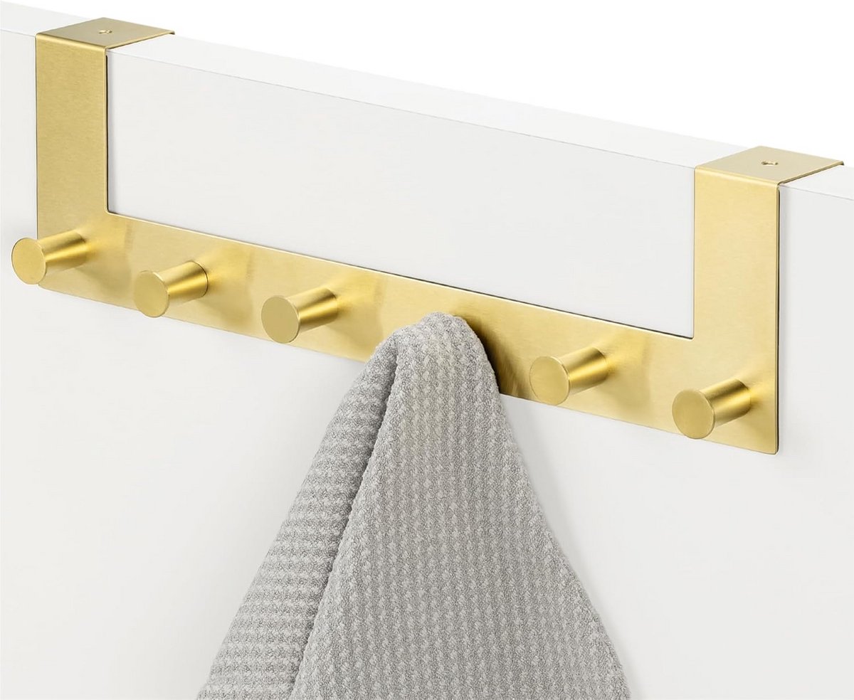Deurhanger met 6 Haken - Kledinghanger Over de Deur - Goudkleurig