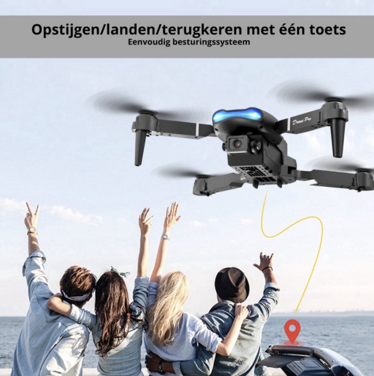 CB-Goods Drone met 4K Camera – Mini Drone Binnen & Buiten – Obstakelontwijking – Return to Home – Met Opbergtas – iOS & Android – Voor Kinderen & Volwassenen – foto 2