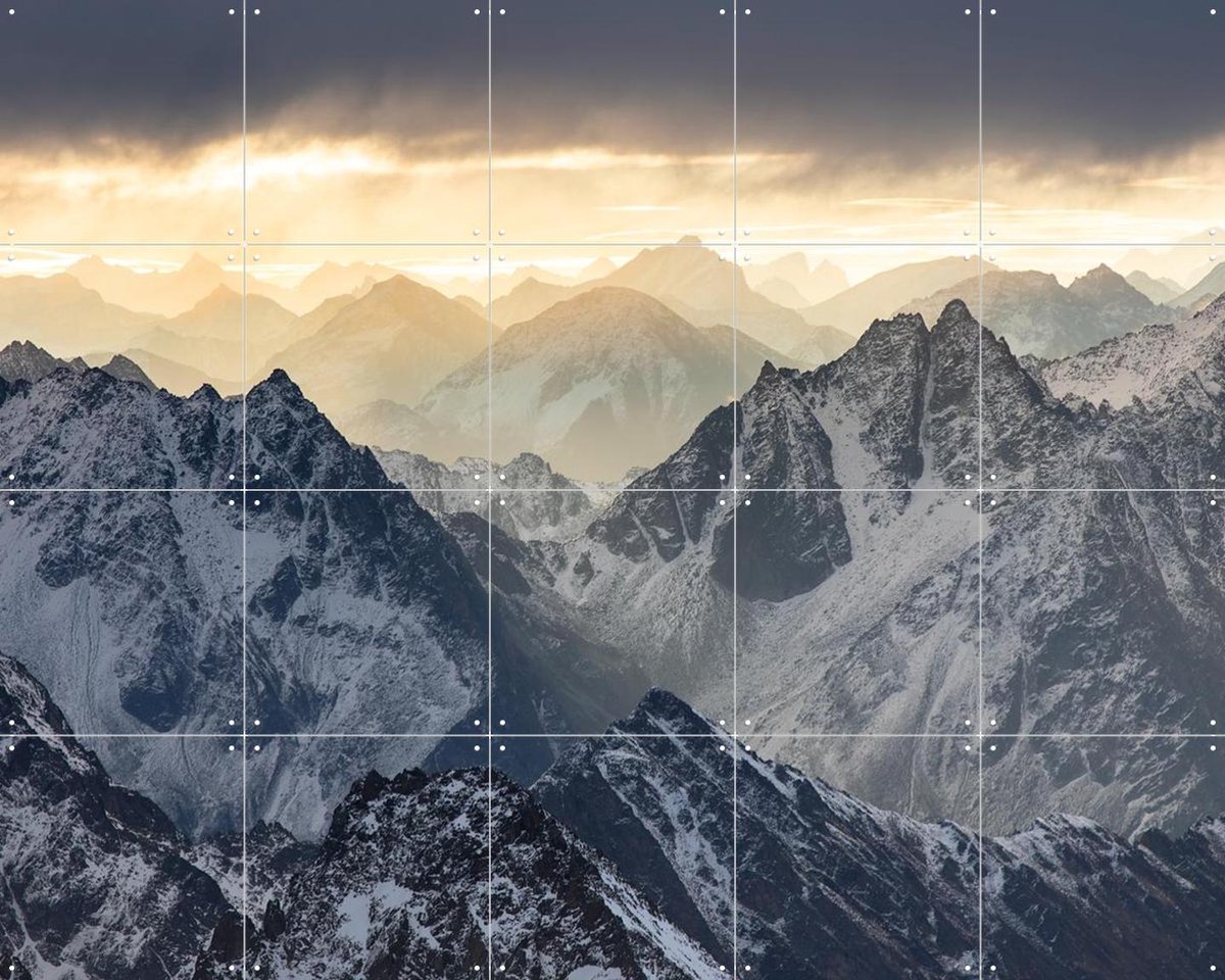 IXXI Swiss Alps, Claire Droppert - 100 x 80 cm - Gratis ophangtool - Grote wanddecoratie en posters - Naturalisme, Fotografie, Realisme, Slaapkamer