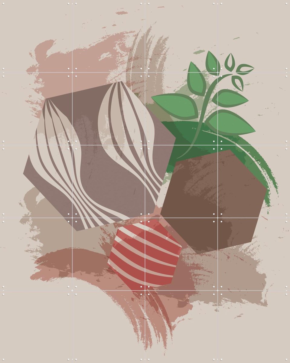 IXXI Origins, Markus Laible - 80 x 100 cm - Gratis ophangtool - Grote wanddecoratie en posters - Geometrische Kunst, Digitale Kunst, Abstract