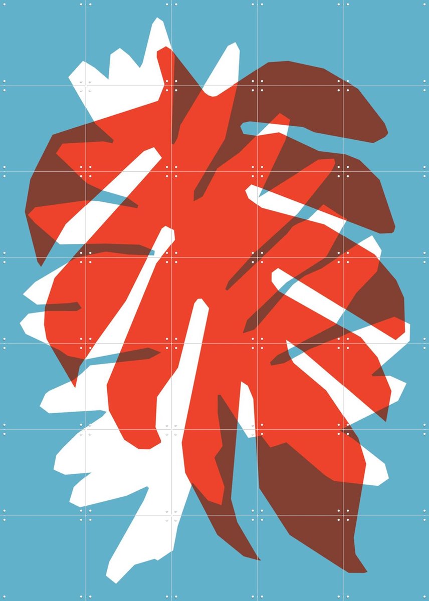 IXXI Leaves I, Studio Turbo - 100 x 140 cm - Gratis ophangtool - Grote wanddecoratie en posters - Illustraties, Kleurrijk, Mancave, Planten, Botanisch