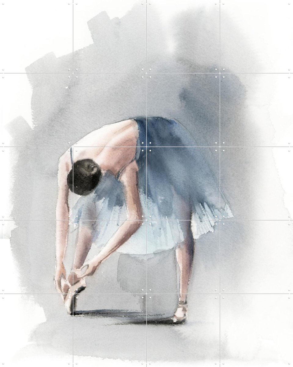 IXXI Ballerina Blue 3, Canot Stop Painting - 80 x 100 cm - Gratis ophangtool - Grote wanddecoratie en posters