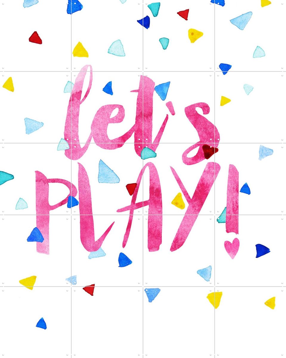 IXXI Let`s Play!, Treechild & Various - 80 x 100 cm - Gratis ophangtool - Grote wanddecoratie en posters - Speels, Aquarel, Illustraties, Typografie