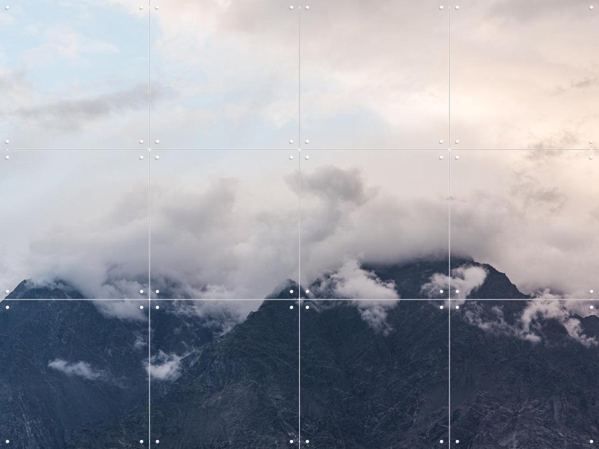 IXXI Misty Mountain, Photolovers - 80 x 60 cm - Gratis ophangtool - Grote wanddecoratie en posters - Fotografie, Slaapkamer, Woonkamer, Landschappen