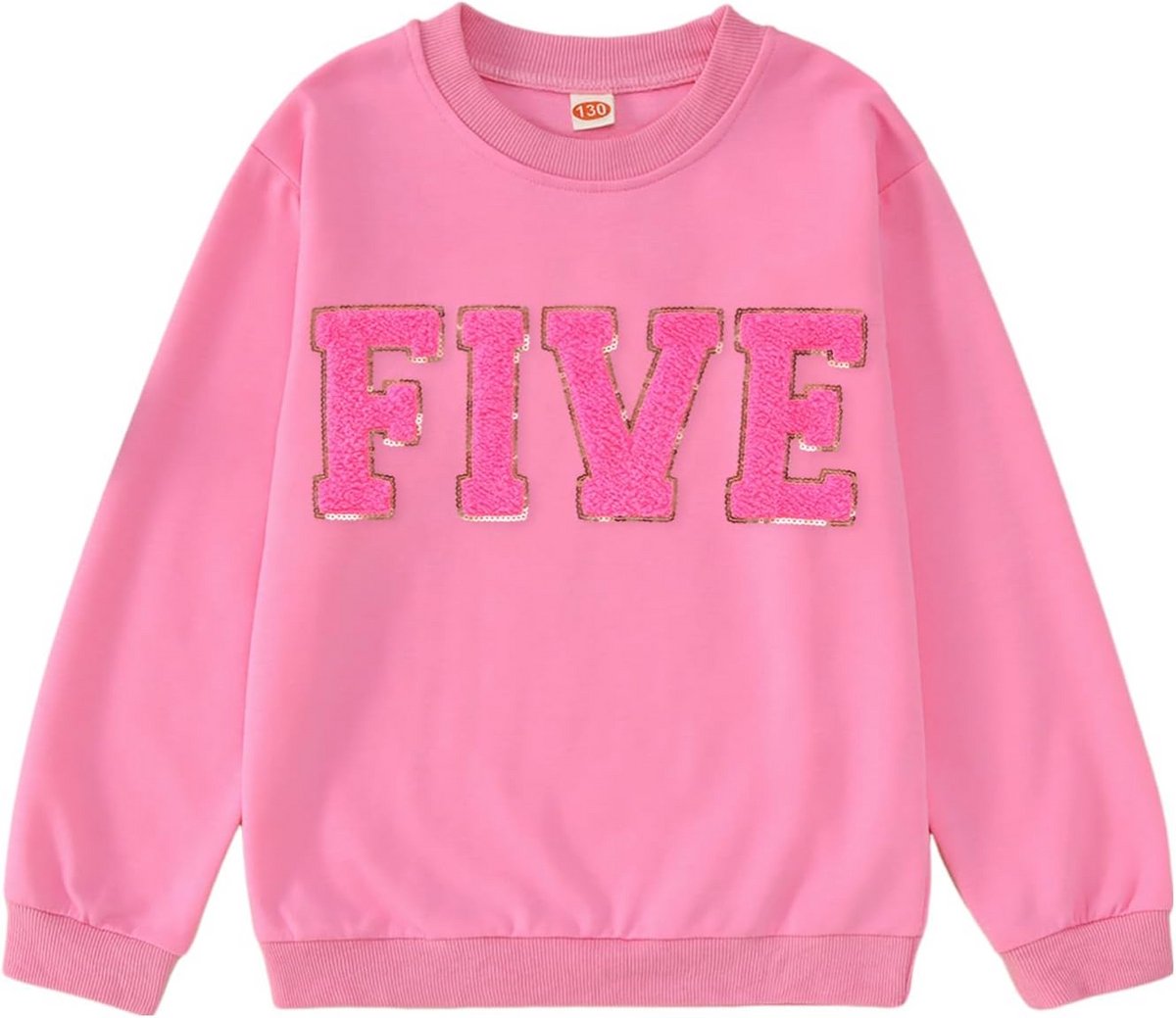 Roze Meisjes Sweatshirt Lange Mouwen met Geborduurde Tekst Jarig Zus Kleding 2-9 Jaar