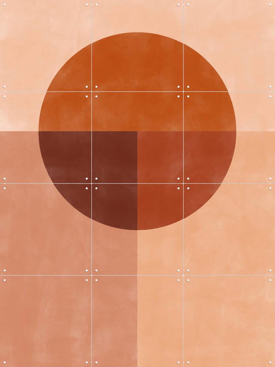 IXXI Earth Tones Balance, Elena Ristova & Various - 60 x 80 cm - Gratis ophangtool - Grote wanddecoratie en posters - Geometrische Kunst, Minimalisme