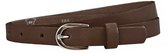 Landley Smalle Dames Riem Leer Bruin - 2 cm - Leren Broekriem Smal - Vrouwen Tailleriem - Lengte totaal 130 cm / Riemmaat 115