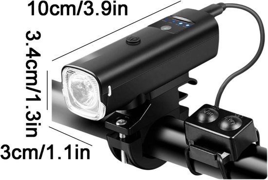 Fietslamp - Fietsverlichting - Fietslicht - Elektrische Fietsclaxon - Fietsbel Van Nylon Plastic - Voor Racefietsen En Mountainbikes - Met Koplamp - Geschikt Voor Nachtelijke Ritten — afbeelding 2