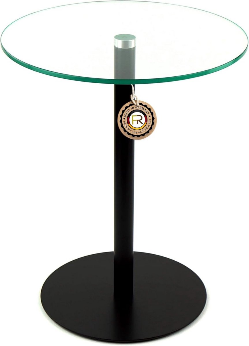 Glazen Bijzettafel Zwart Mat - Vierkante Salontafel Ideaal voor Woonkamer