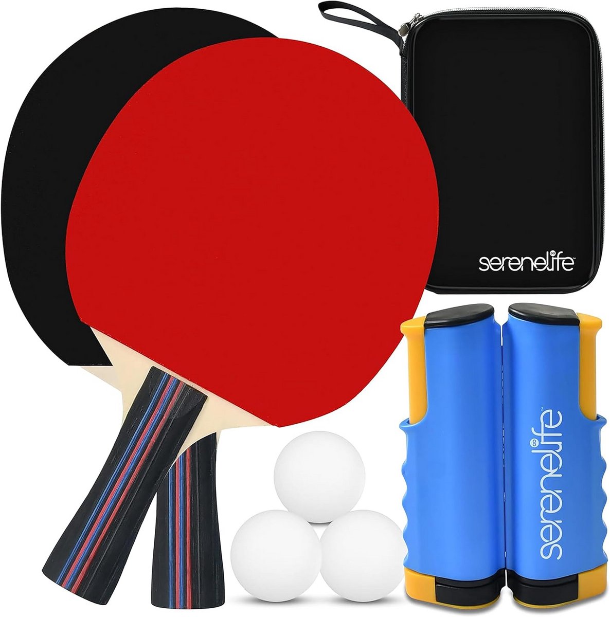 Tafeltennisset Indoor Outdoor met Net en 2 Batjes inclusief Ballen