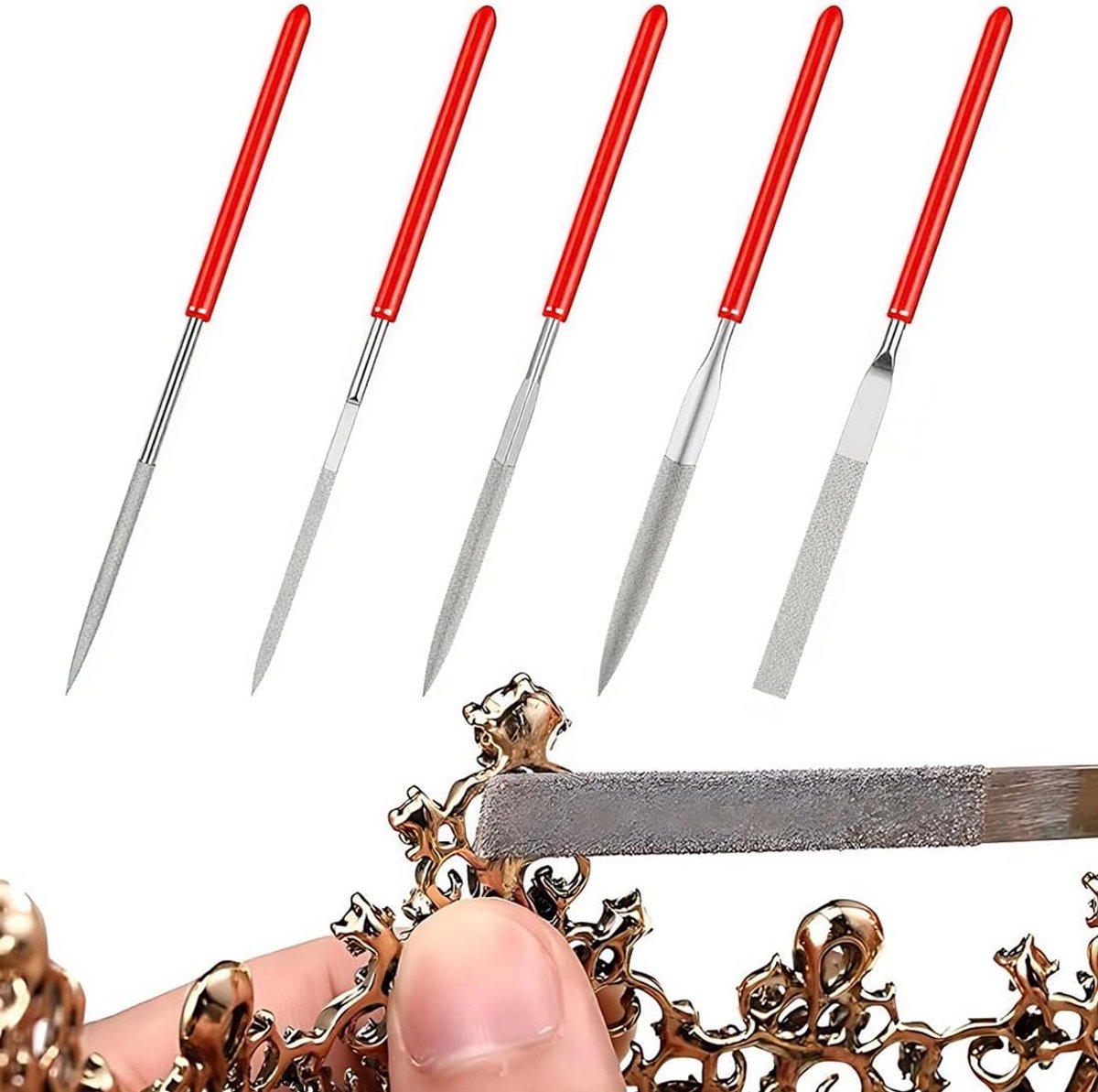 Mini Diamantvijlen Set 5-Delig voor Metaal en Houtbewerking