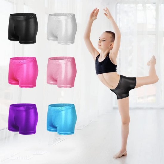 Glanzende Metallic Korte Sportbroek met Elastische Taille voor Kinderen en Meisjes — afbeelding 5