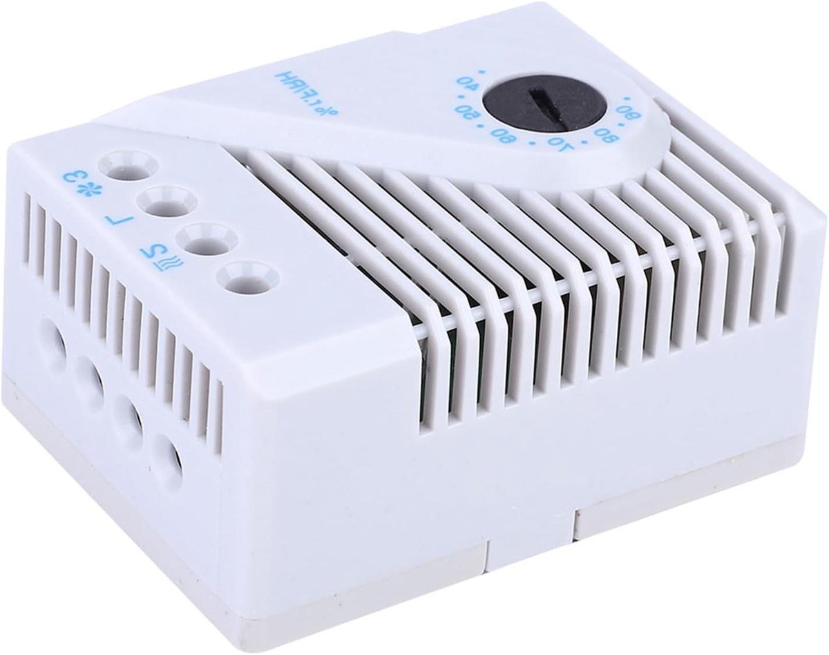 Vochtigheidscontroller voor Mechanische Toepassingen - Timer Functie - Laag Energieverbruik - Wit - Digitaal Display - Automatische Kalibratie - Geschikt voor Thuisgebruik - Compact Model - Eenvoudige Installatie.
