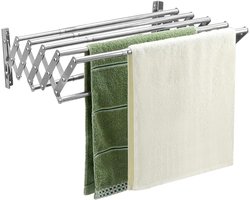 SCH® Wanddroogrek Inklapbaar - Wanddroogrek - Zilver - 43cm x 5cm x 12cm