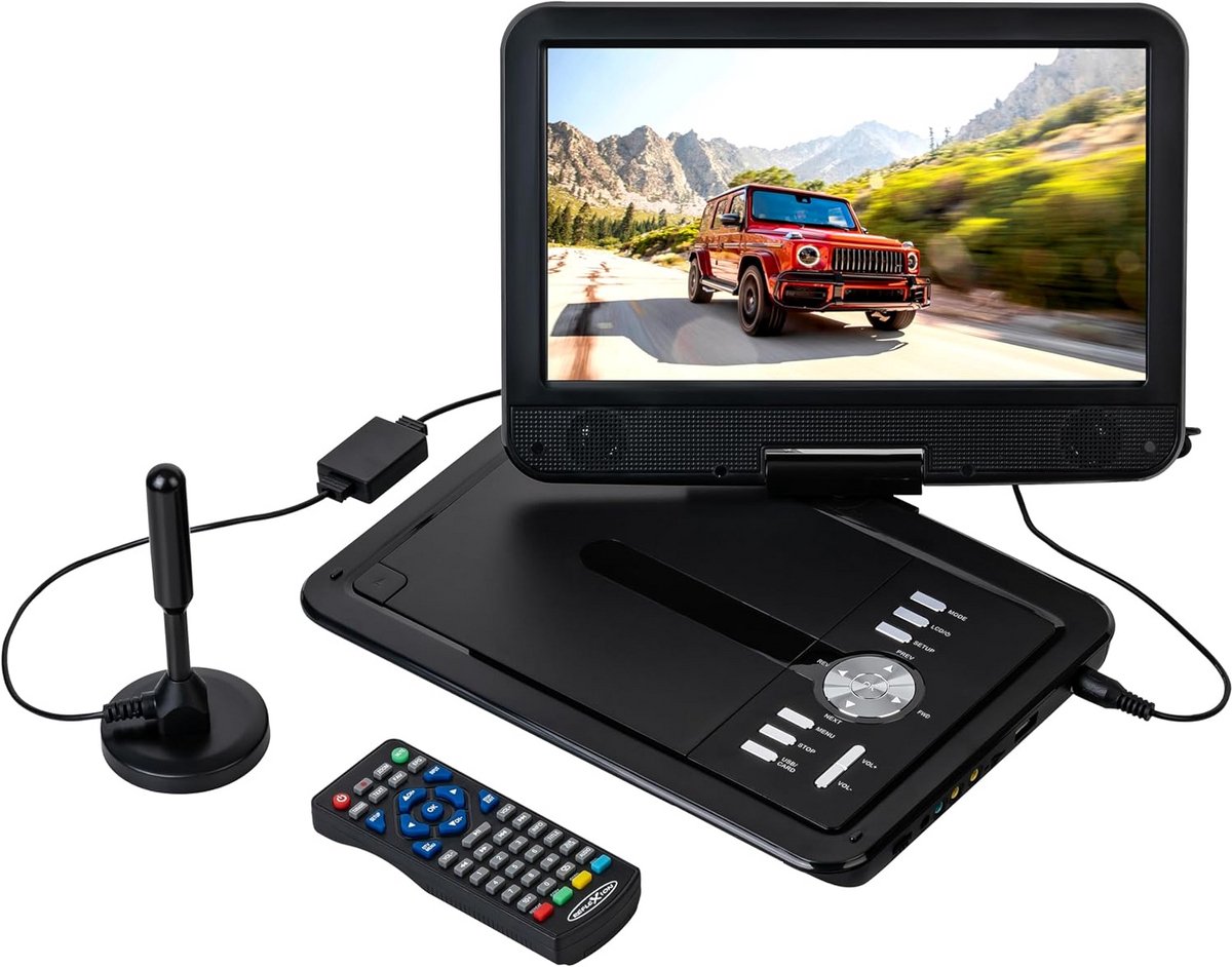 Draagbare DVD-speler met 10.1 inch Scherm en DVB-T2 HD TV-Tuner