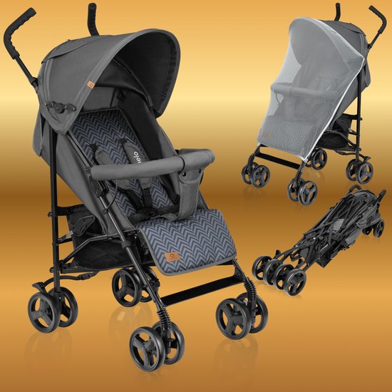 Lionelo Elia - Buggy - Lichte 7kg en Duurzame Kinderwagen - Paraplu Buggy - 5-Punts Gordel - Rijke set - Grote Mand - Muskietennet - Geschikt voor Kinderen tot 15 kg - Verstelbare rugleuning tot Ligpositie en voetensteun - van 6 maanden tot 5 jaar