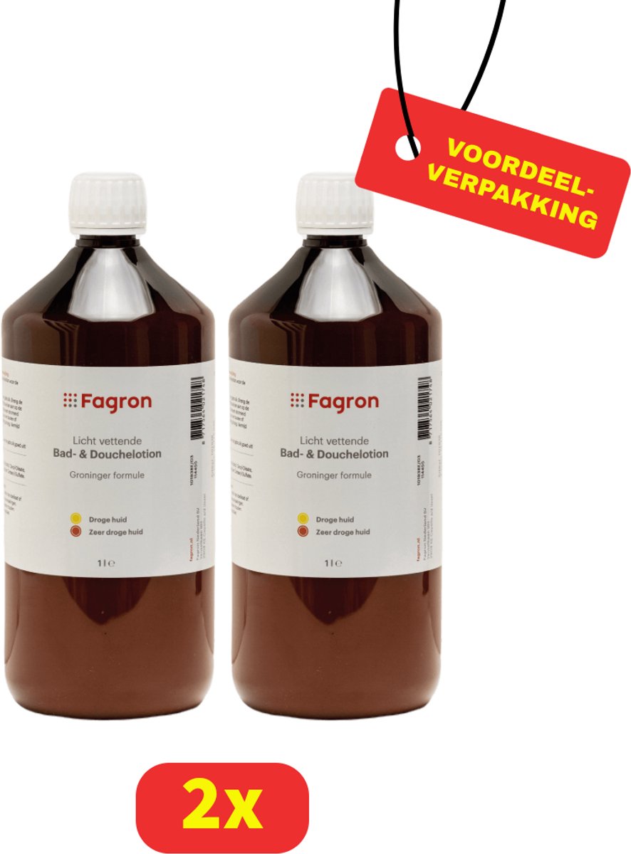 Fagron Groninger Bad/Douche Lotion - Douchegel - 2 x 1000 ml - Voordeelverpakking