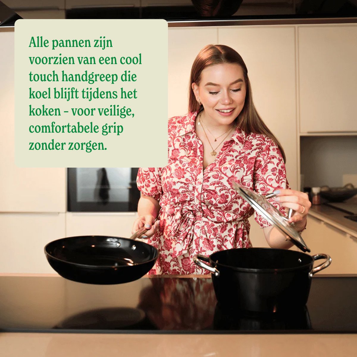 Cook & Pan 7-Delige Pannenset Zwart - PFAS vrij - Alle Warmtebronnen - Pannen Set met 7 jaar Garantie - Krasbestendige Anti Aanbaklaag - Vaatwasserbestendig - Gas, Inductie, Elektrisch, Oven - Koekenpan, Wokpan, Steelpan, Hapjespan, Kookpot – foto 2