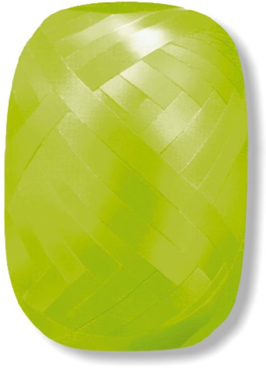 Lichtgroen cadeau lint met een gevlochten textuur op een rol.