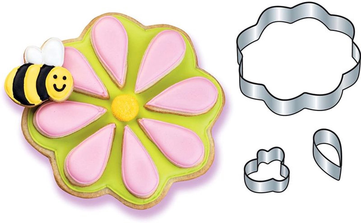 Bloemenkoekjesvormset met bijen