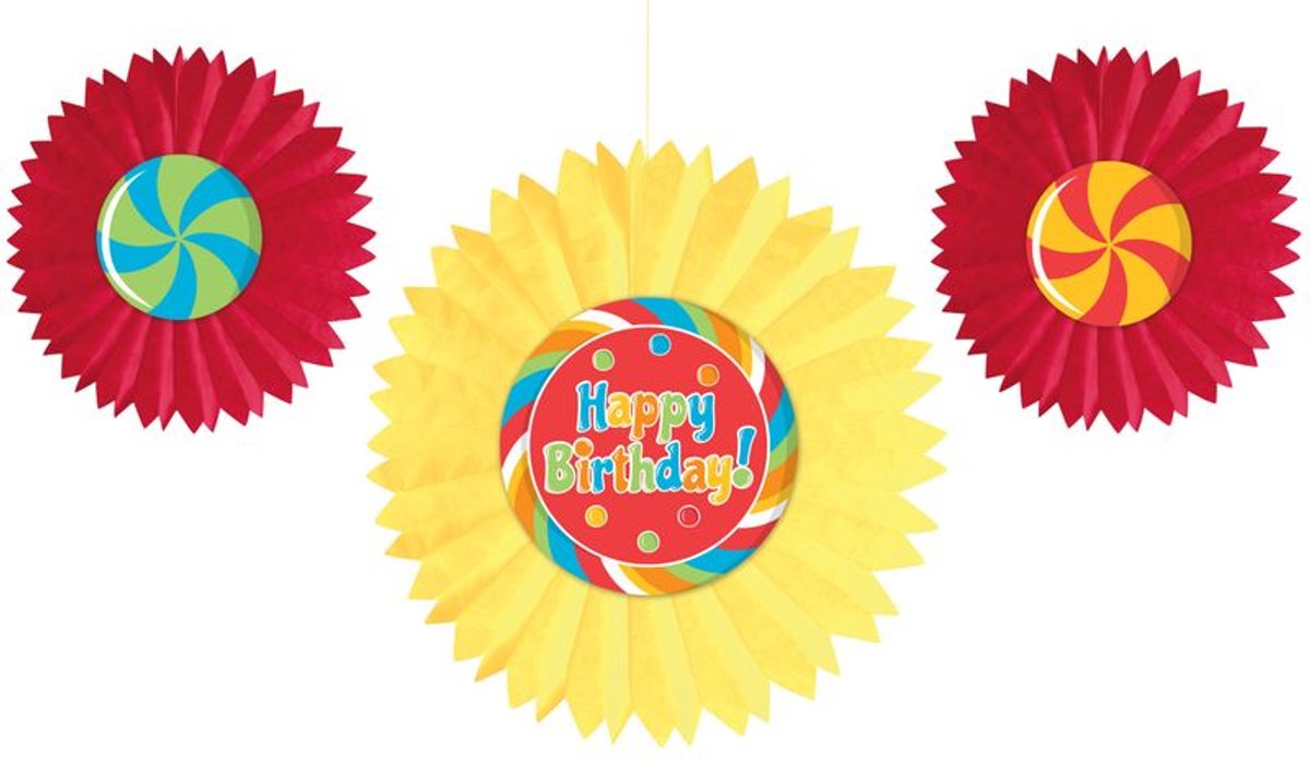 3 decoratieve lollyfeestwaaiers