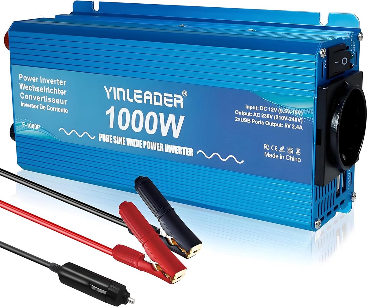 Zuivere Sinus Omvormer 1000W/2000W DC 12V naar AC 230V voor Auto en Camping