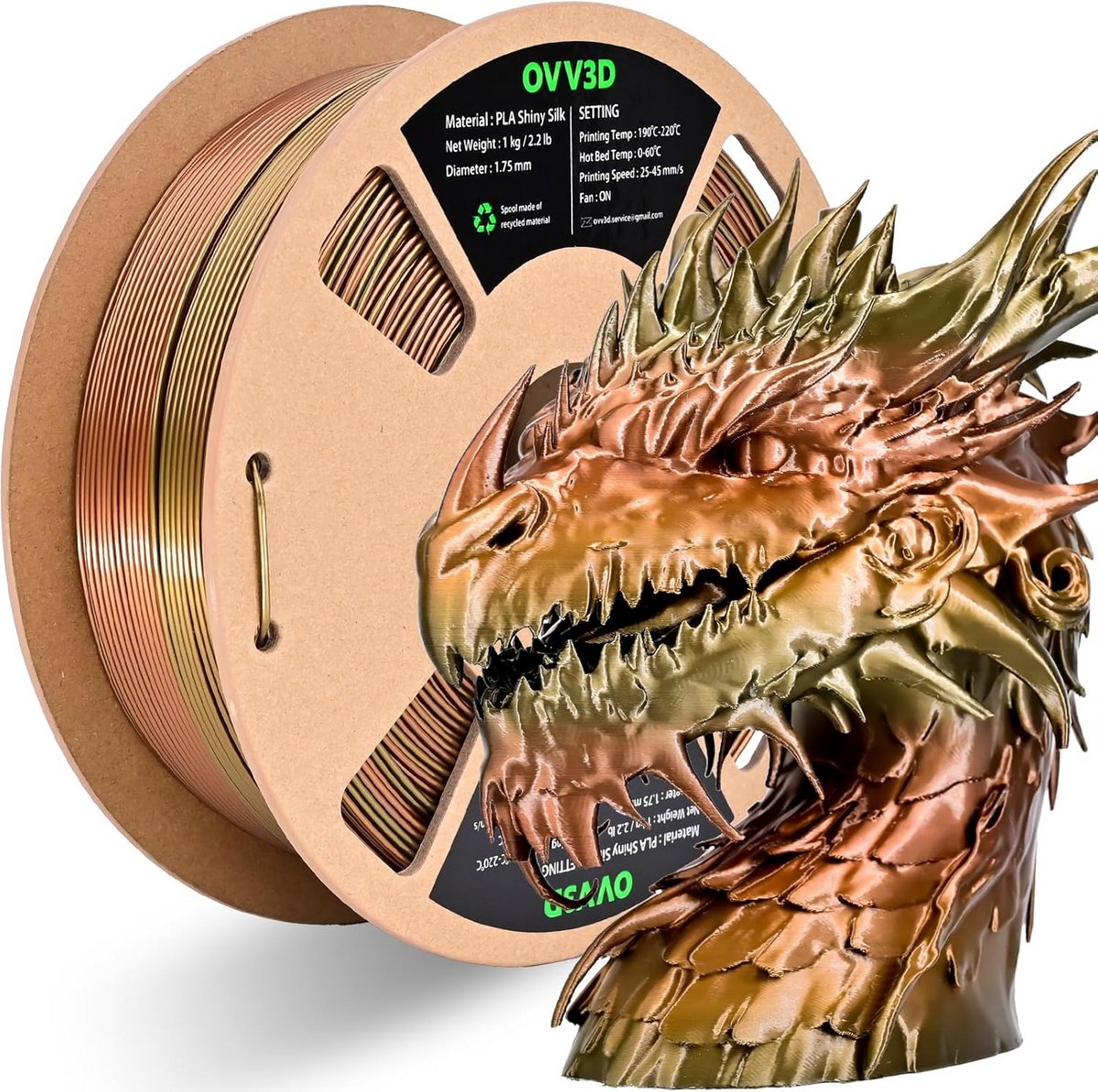 3D Printer Filament PLA Zijde 1.75mm 1kg, Precisie Printmateriaal