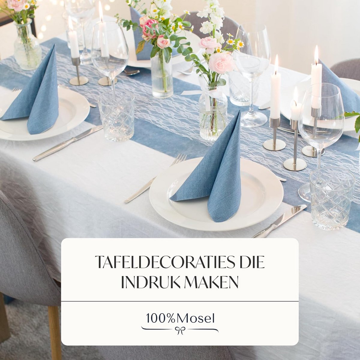 Elegante Vlies Tafelloper 30 cm breed voor Bruiloft en Feestdecoratie