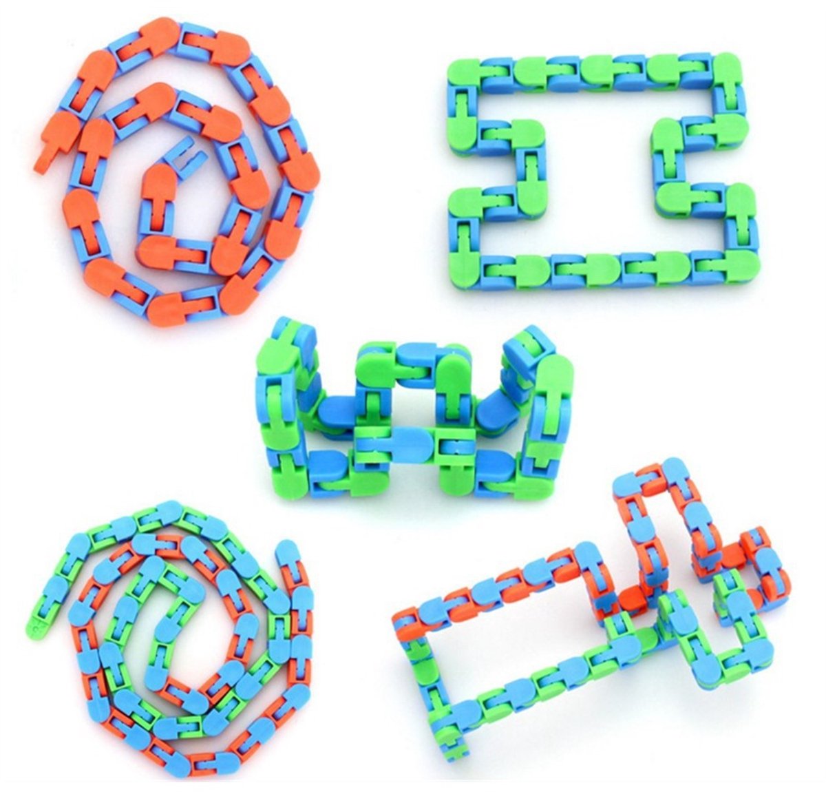 Fidget Toys Pakket - fidget toys pop it - figet toys pakket - fidget toys - 12-pack - willekeurige kleur - vingersensorisch speelgoed - slangenpuzzels voor stressverlichting - feesttasvullingen - 24 secties